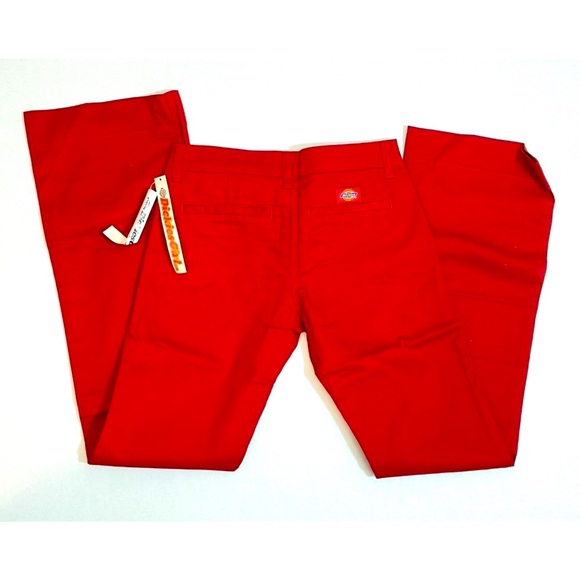 Rare NWT Y2K Dickies Girl Cherry Red Bootcut Canvas Pants Size 3 STYLE# NHH1011 - Picture 1 of 16